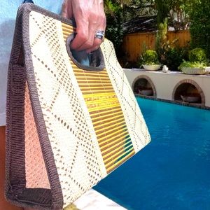 Wooven Palm Clutch Tote Bag